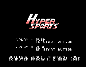 Hyper Sports Title Screen